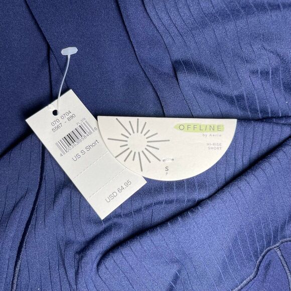 NEW S Short OFFLINE By Aerie Real Me High Waisted Crossover Legging Marbled Blue - Picture 3 of 10